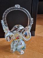 Vintage murano glas Basket/Mand Multicolor Jaren 80, Ophalen of Verzenden