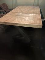 Eettafel 180cm x 100cm, stalen poten met houten blad!, Ophalen, 50 tot 100 cm, Zo goed als nieuw, 150 tot 200 cm