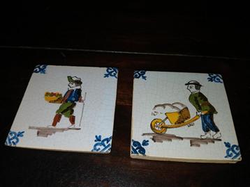 Oude Tegels met Handgeschilderde Motieven,7,5x7,5cm beschikbaar voor biedingen