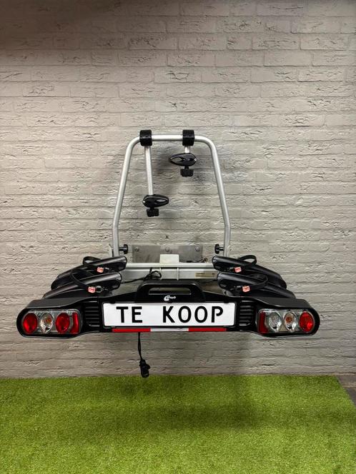 🟢ZEER NETTE TRAVEL&CO (elek)fietsen60kg/kantelbr/click&go, Auto diversen, Fietsendragers, Gebruikt, Trekhaakdrager, 2 fietsen