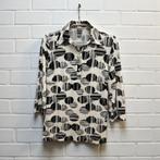 Vintage Top Maat 38 Zwart Wit Retro Print Casa Moda Cirkels, Kleding | Dames, Maat 38/40 (M), Casa Moda, Verzenden, Wit
