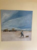 Schilderij Man met Hond, Schiermonnikoog, Ophalen
