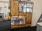 Wandkast- massief mango hout & staal, Huis en Inrichting, Kasten | Wandmeubels, Zo goed als nieuw, Kelvinstraat 6 8912BA, 25 tot 50 cm