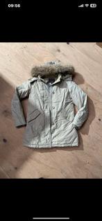 Woolrich S xs 14 dons jas licht grijs echt bont origineel, Ophalen of Verzenden