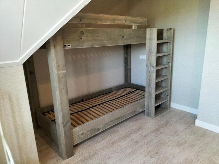Bedden van steigerhout 210 / 220, Huis en Inrichting, Slaapkamer | Bedden, Nieuw, Tweepersoons, Overige maten, Overige maten, Steigerhout