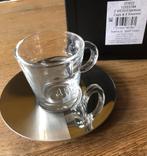 Nespresso VIEW espresso cups met RVS schoteltjes, Nieuw, Glas, Overige stijlen, Kop(pen) en/of Schotel(s)