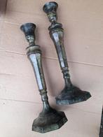 Retro Brons, metalen kandelaars, Huis en Inrichting, Ophalen, Nieuw, Groen, Kandelaar