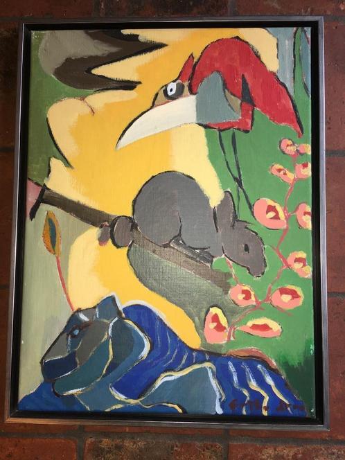 Schilderij Modern FRITS DROOG Gesigneerd 64x48 cm. Baklijst, Antiek en Kunst, Kunst | Schilderijen | Modern, Ophalen