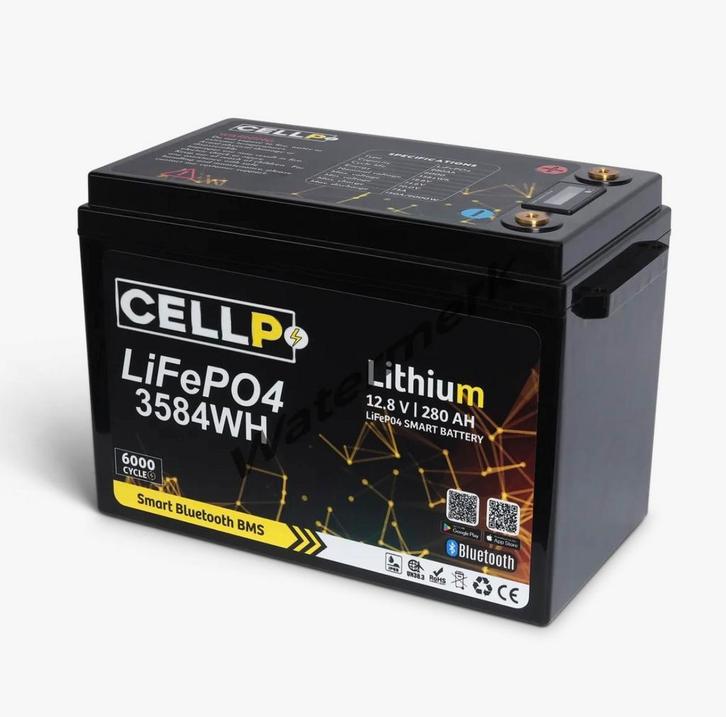 LiFePO4 12.8V 280Ah – 3584Wh Smart Bluetooth, Audio, Tv en Foto, Accu's en Batterijen, Nieuw, Ophalen