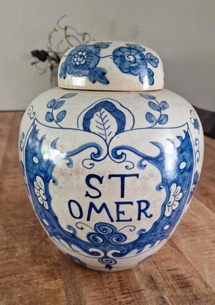 Oude Gemberpot St. Omer Delfts blauw, Antiek en Kunst, Antiek | Vazen, Ophalen