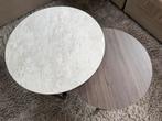 Design salon tafels - marmer/chestnut, Ophalen, Rond, 50 tot 100 cm, Zo goed als nieuw