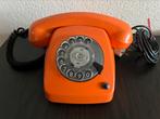 Oranje retro vintage draaischijftelefoon, Telecommunicatie, Vaste telefoons | Niet Draadloos, Ophalen of Verzenden, Zo goed als nieuw