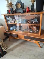 Vintage Scandinavische Wandkast/Vitrinekast, Ophalen, Gebruikt, 100 tot 150 cm, Glas