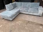 !!ACTIE!! TURQOUISE RIBSTOF HOEKBANK, GRATIS LEVERING, Huis en Inrichting, Banken | Bankstellen, 250 tot 300 cm, Verzenden, Hoekbank