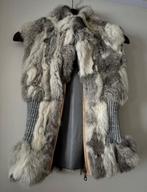 Bodywarmer -konijnenbont - wol - S -rits - grijs/wit - nieuw, Kleding | Dames, Bodywarmers, Ophalen of Verzenden, Nieuw, Grijs