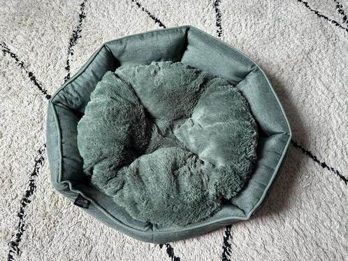 Hondenmand los kussen groen pluche glad opstaande rand, Dieren en Toebehoren, Hondenmanden, Gebruikt, Stof, Ophalen of Verzenden