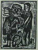 Cornelis (Kees) Andrea (1914 - 2006) Houtsnede 'Ontmaskerd', Verzenden