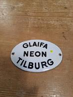 Oud emaille deurpostje Glaifa Neon Tilburg, Ophalen of Verzenden, Gebruikt, Lichtbak of (neon) lamp