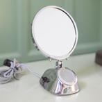 Vintage scheerspiegel met verlichting – Made in England, Antiek en Kunst, Ophalen of Verzenden, Ovaal, Minder dan 50 cm