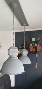 2 x industrieel hanglampen met plafond plank, Ophalen of Verzenden, Minder dan 50 cm