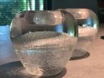 Design waxinelichthouders glas 2x, Ophalen of Verzenden, Zo goed als nieuw, Overige materialen, Minder dan 25 cm