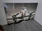 Vintage Vliegtuig glasschilderij, Huis en Inrichting, Ophalen, Zo goed als nieuw, 100 tot 125 cm, Foto of Poster
