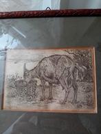 Mooie Tekening/Ets van Sam Schellink bekend van Rozenburg., Ophalen of Verzenden