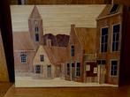 Houten Inlegwerk Schilderij Oud Velsen Gemeentehuis, Ophalen of Verzenden