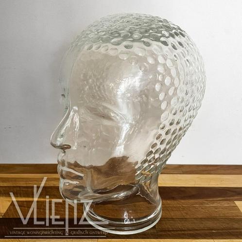 Vintage, retro glazen hoofd voor koptelefoon, hoed of pruik, Verzamelen, Retro, Huis en Inrichting, Ophalen of Verzenden