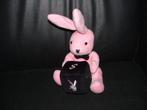 PLAYGIRL KONIJN VELOURS ROZE MET ZWARTE VELOURS ZWARTE DOBBE, Ophalen of Verzenden, Nieuw, Konijn