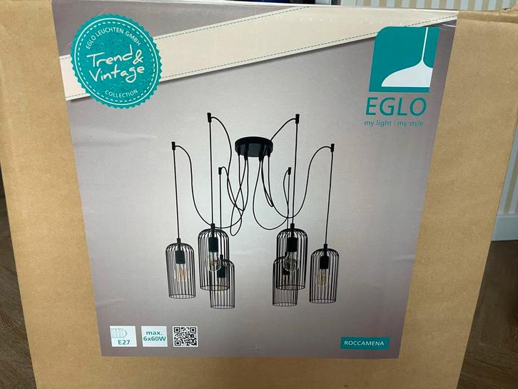 EGLO Roccamena Hanglamp - Zo goed als nieuw, Huis en Inrichting, Lampen | Hanglampen, Zo goed als nieuw, 75 cm of meer, Metaal