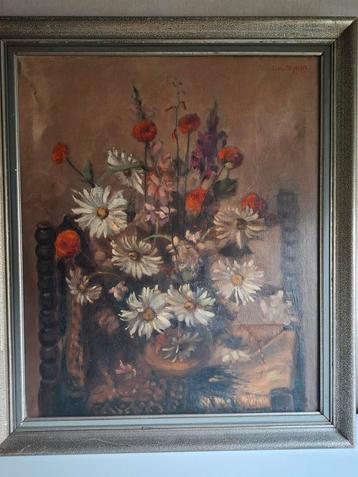 Schilderij met lijst - Bloemenstilleven 70,5x60cm beschikbaar voor biedingen