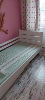 Bed wit 200x90 met opberg laden hout, Huis en Inrichting, Ophalen, Gebruikt, 90 cm, Eenpersoons