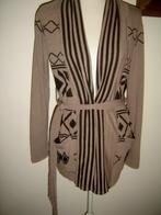LEUK en TRENDY vest / cardigan leverkleur aztec print S/M, Ophalen of Verzenden, Nieuw, Maat 36 (S), Bruin