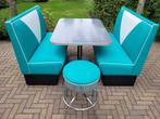 tafel + 2 diner banken + barkruk Bel Air fifties sixties, Ophalen, Zo goed als nieuw, Amerikaanse fifties sixties retro, Minder dan 4 stoelen