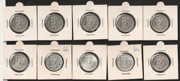 set van 10 mooie zilveren juliana 1 gulden munten 