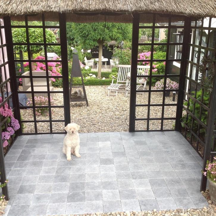 landelijke tuintegels Vietnamees Hardsteen Abdij 20x20 cm, Tuin en Terras, Tegels en Klinkers, Nieuw, Terrastegels, Natuursteen