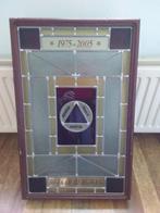 Glasinlood Anonieme Alcoholisten raam en AA schaal, Antiek en Kunst, Antiek | Glas en Kristal, Ophalen