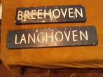2 Metalen straatnaamb Bennekom, Langhoven, Breehoven, Ophalen of Verzenden, Gebruikt