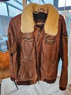 PME Legend Leren Jas met Bontkraag, Kleding | Heren, Jassen | Winter, Maat 52/54 (L), Bruin, Ophalen of Verzenden, PME Legend