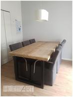 Tafel U-poot staal met steigerhout blad NIEUW, Info@hout-art.nl, Vijf personen of meer, Hoeves 3 in Schijndel, Rechthoekig