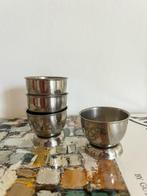 4x vintage rvs eierdopjes, Ophalen of Verzenden, Overige materialen, Overige stijlen, Overige typen