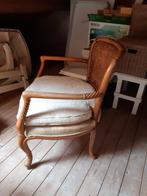Vintage rotan stoel met kussen, Antiek en Kunst, Ophalen