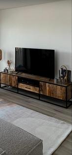 TV Meubel Mangohout Industrieel, Huis en Inrichting, Kasten | Televisiemeubels, Ophalen, Zo goed als nieuw, 200 cm of meer, Minder dan 100 cm
