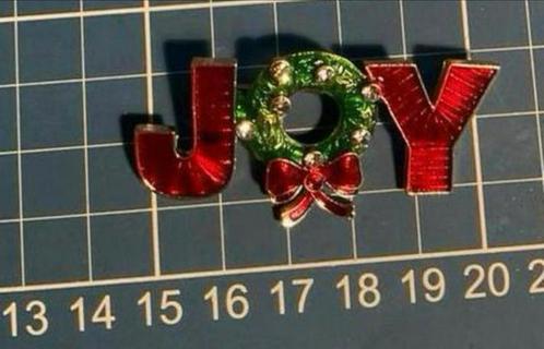 Kerst broche JOY, Sieraden, Tassen en Uiterlijk, Broches, Nieuw, Ophalen of Verzenden