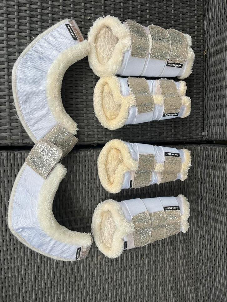 Beenbeschermers set wit, Dieren en Toebehoren, Paarden en Pony's | Beschermers, Zo goed als nieuw, Ophalen of Verzenden