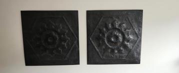 Zwarte Wandborden met Reliëf - Set van 2 beschikbaar voor biedingen