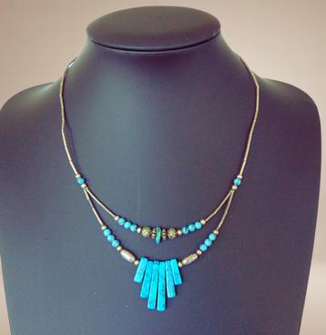 Mooie Navajo stijl liquid silver TURQUOISE ketting! beschikbaar voor biedingen