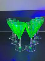 Val Saint Lambert Gevaert Uraniumglazen - Set van 6, Antiek en Kunst, Antiek | Glas en Kristal, Ophalen of Verzenden
