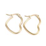 Stainless steel hart oorbellen glad goud 27x22mm (per paar), Overige materialen, Hangers, Verzenden, Nieuw